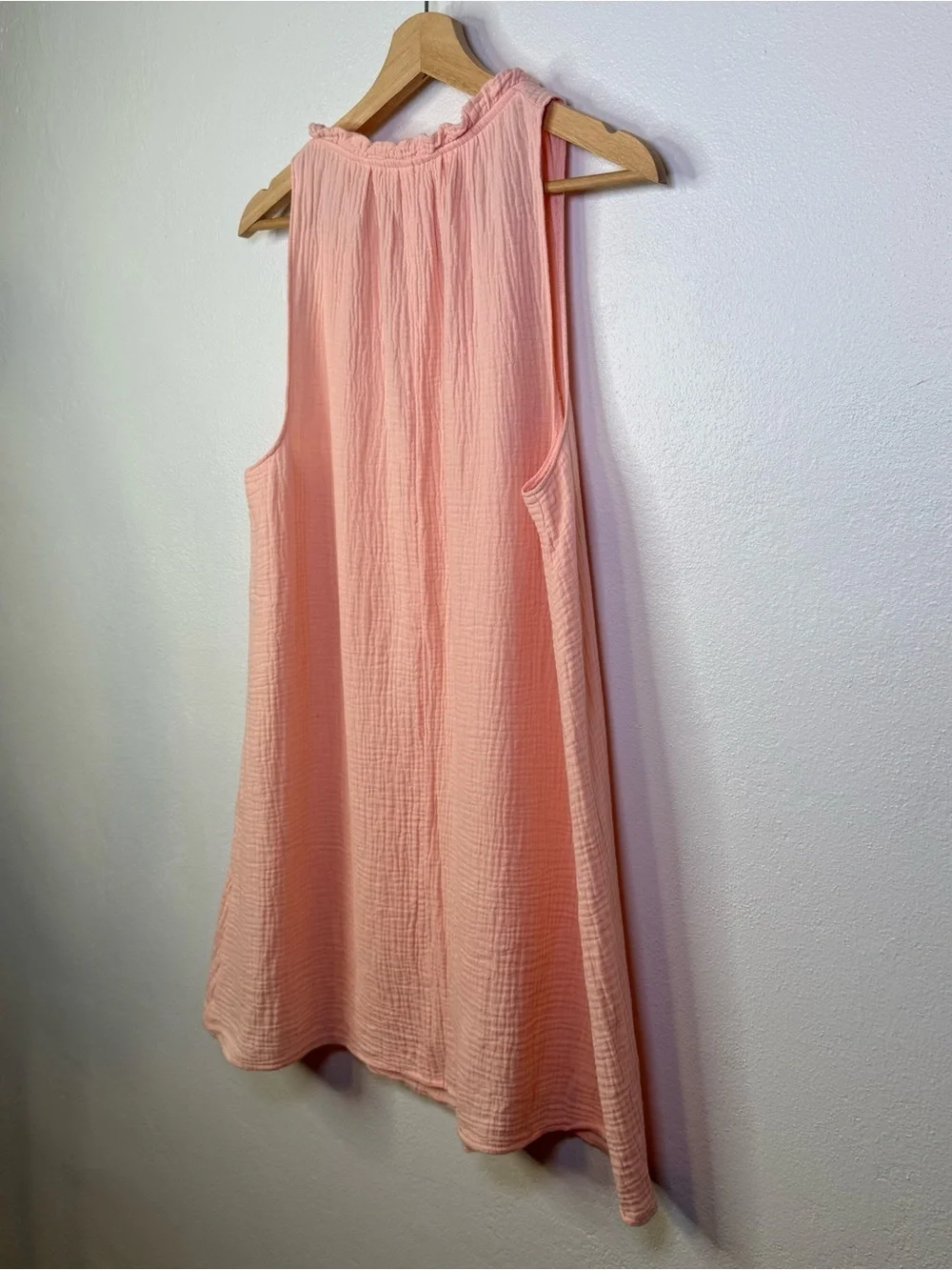 Kona Sol Womens Peach Lightweight 100% Cotton Sundress Swim Cover Up Size Small